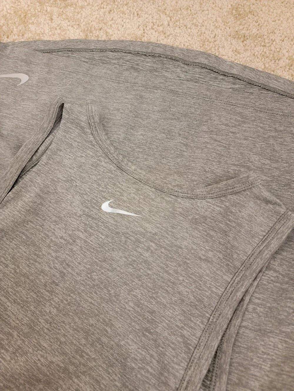 Nike Dri-FIT Miler Slash Cutout Running Tank Top Heather Gray Small S